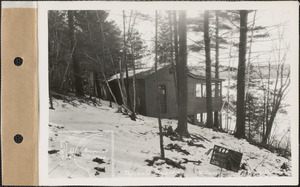 Reginald Hazeltine, camp, Neeseponsett Pond, North Dana, Dana, Mass., Jan. 27, 1928