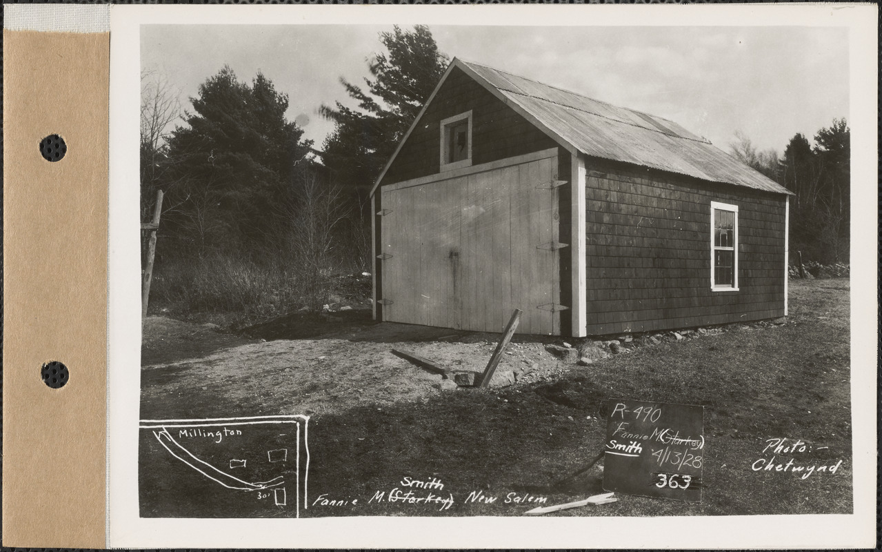 Fannie M. Smith, garage, New Salem, Mass., Apr. 13, 1928