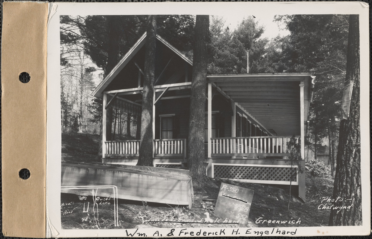 William A. and Fred Engelhard, camp, Quabbin Lake, Greenwich, Mass., Apr. 5, 1928