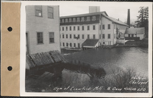 Dam at Crawford's Mill, mill dam, North Dana, Dana, Mass., Apr. 25, 1928