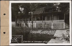 Charles W. Johnson et al., camp, Pottapaug Pond, Dana, Mass., May 12, 1928