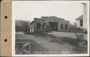Charles D. Baxter, repairing garage, North Dana, Dana, Mass., May 17, 1928