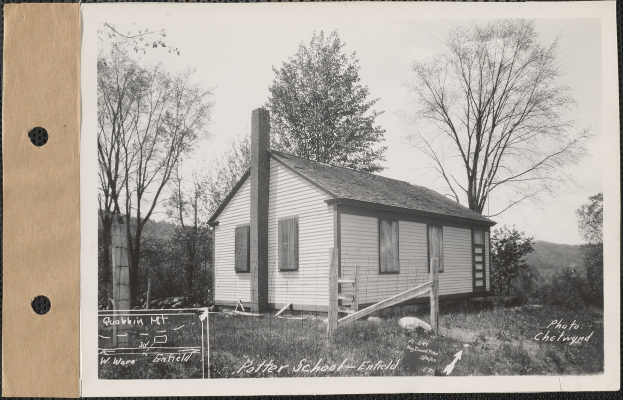 May Dumont Potter (Potter School), schoolhouse, Enfield, Mass., May 31, 1928