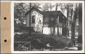Nancy A. Nevins, camp ("Home Comfort"), Quabbin Lake, Greenwich, Mass., June 15, 1928