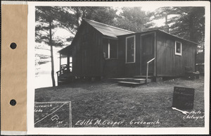 Edith M. Cooper, camp, Greenwich Lake, Greenwich, Mass., June 18, 1928
