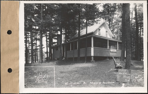 William A. Moore, camp ("Aliswood Cottage"), Newton's Mill Pond, New Salem, Mass., July 2, 1928