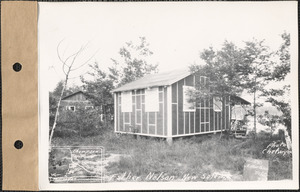 Esther Nelson, camp, Thompson Pond, New Salem, Mass., July 11, 1928