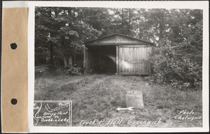 Frank P. Hall, garage, Quabbin Lake, Greenwich, Mass., July 30, 1928