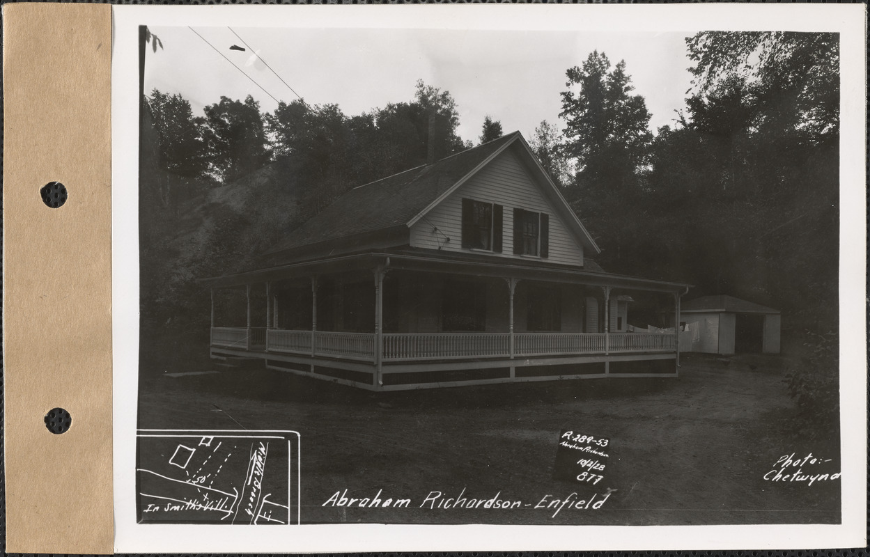 Abraham Richardson, house, garage, Smith's Village, Enfield, Mass., Oct. 2, 1928
