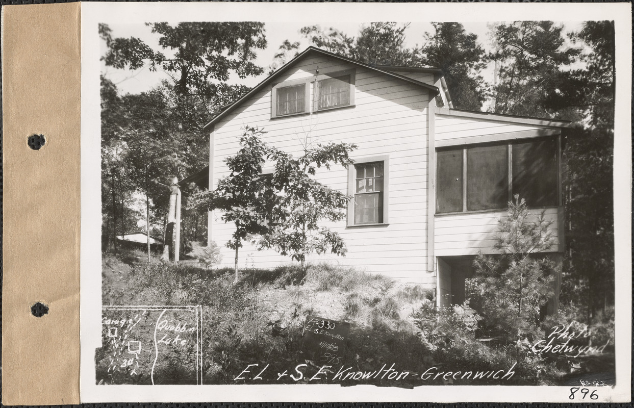 Edward L. and Sarah E. Knowlton, camp, Quabbin Lake, Greenwich, Mass., Oct. 10, 1928 Digital