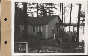 C. F. Meek, camp, Quabbin Lake, Greenwich, Mass., Oct. 20, 1928