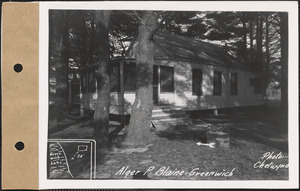 Alger P. Blaine, camp, Greenwich Lake, Greenwich, Mass., Oct. 31, 1928