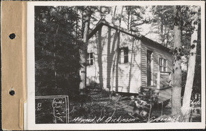 Howard H. Dickinson, camp, Quabbin Lake, Greenwich, Mass., Jan. 4, 1929