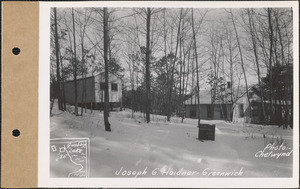 Joseph G. Heidner, camp and garage, Quabbin Lake, Greenwich, Mass., Jan. 29, 1929