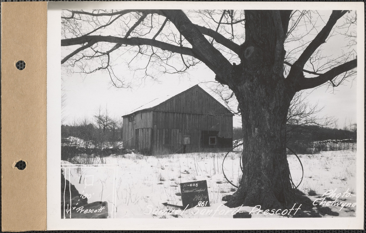 Samuel Sanford, barn, Prescott, Mass., Feb. 6, 1929