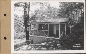 Frank L. Gage, camp, Train Pond, Greenwich, Mass., June 16, 1928