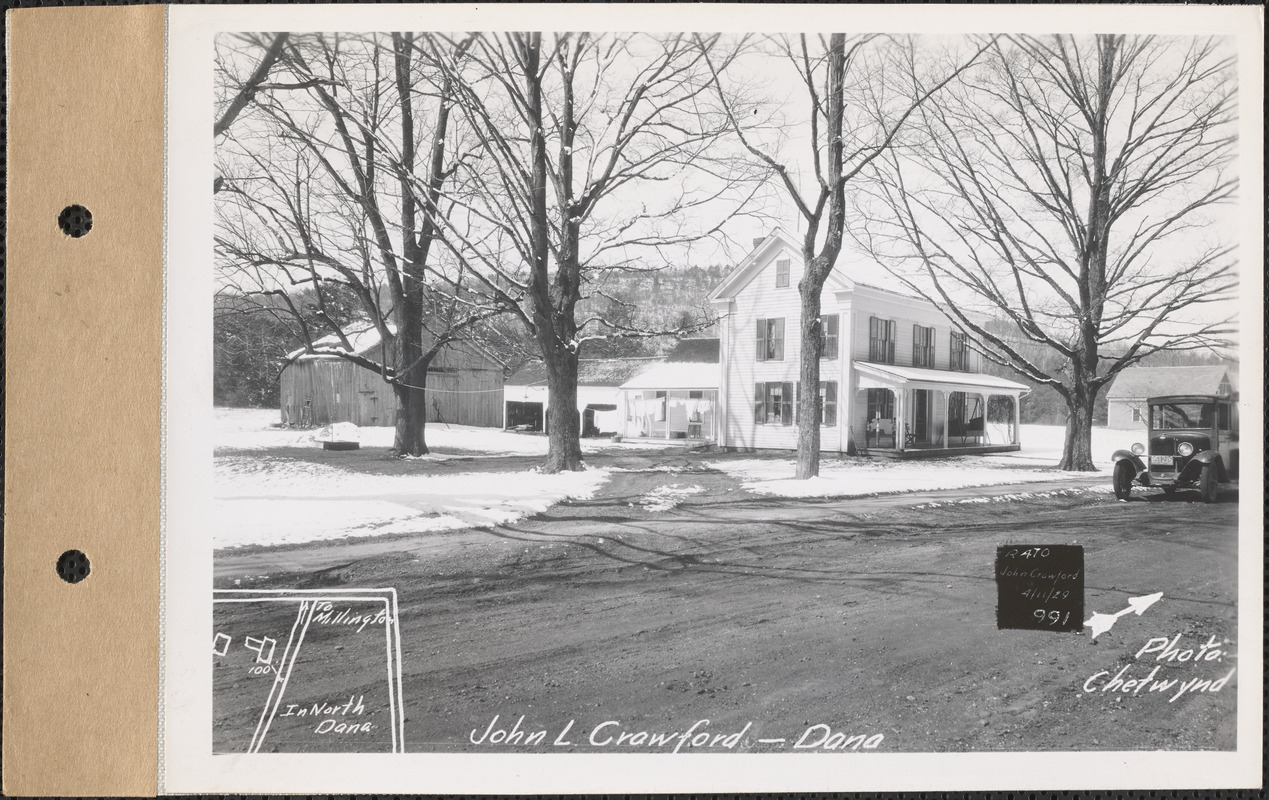 John L. Crawford, house, barn, North Dana, Dana, Mass., Apr. 11, 1929