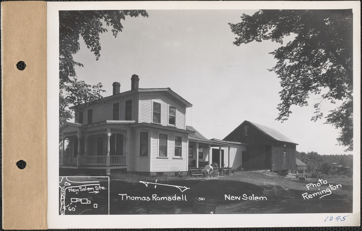 Thomas Ramsdell, house, barn, New Salem, Mass., July 16, 1929 Digital