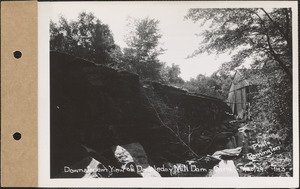 Downstream view of Doubleday Mill dam, Dana, Mass., Sep. 20, 1929