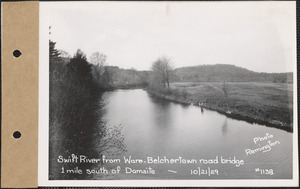 Swift River from Ware-Belchertown road bridge, looking upstream, Swift River, Mass., Oct. 21, 1929