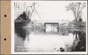 Ware River above diversion, looking upstream at highway bridge, Ware River, Mass., Oct. 22, 1929