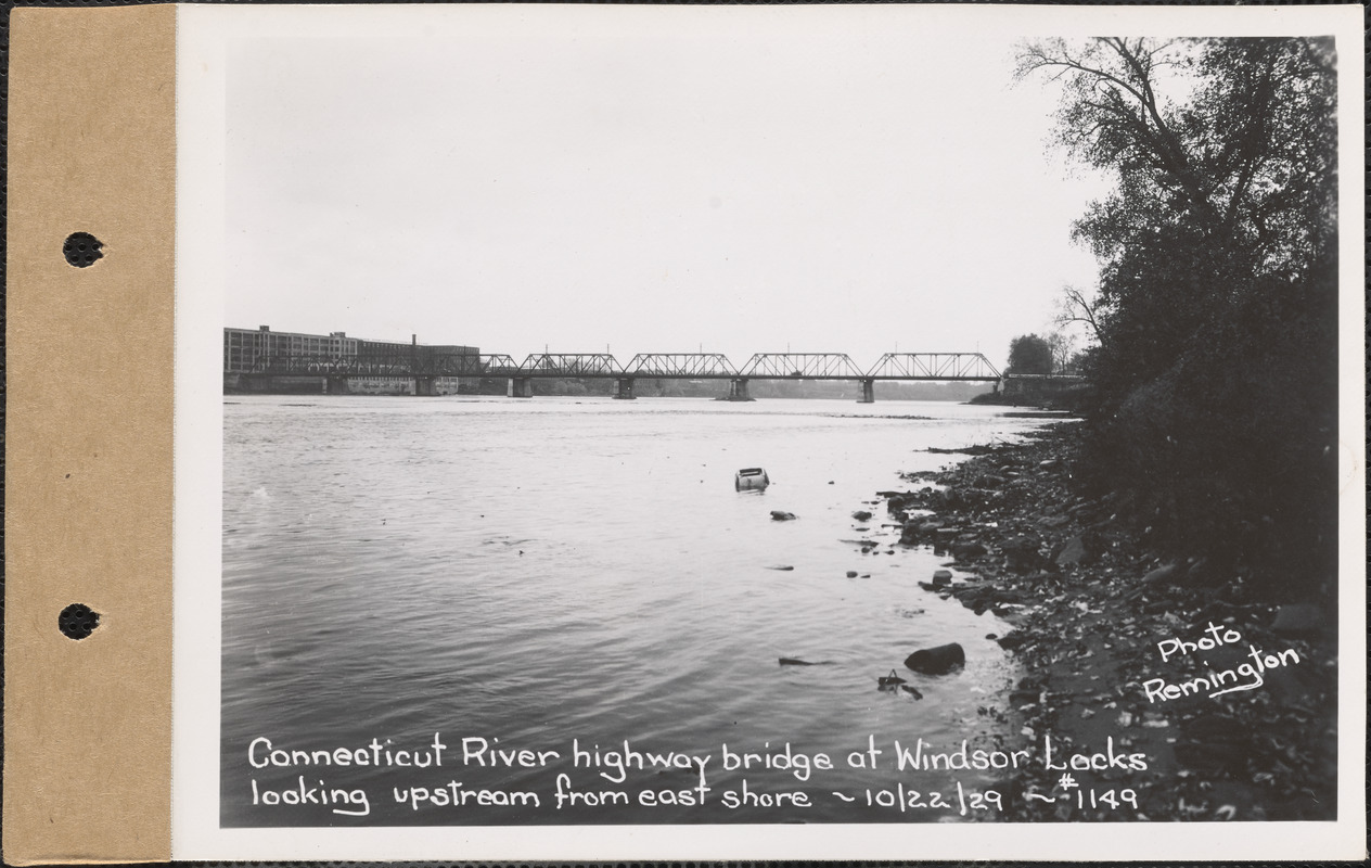 Connecticut River highway bridge at Windsor Locks, looking upstream from east shore, Connecticut River, Conn., Oct. 22, 1929