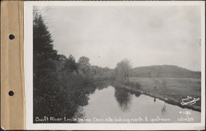 Swift River, 1 mile below dam site, looking north and upstream, Swift River, Mass., Oct. 14, 1929