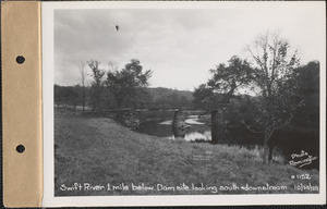 Swift River, 1 mile below dam site, looking south and downstream, Swift River, Mass., Oct. 14, 1929
