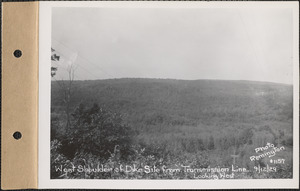 West shoulder of the dike site from transmission line, looking west, Quabbin Reservoir, Mass., Sep. 12, 1929