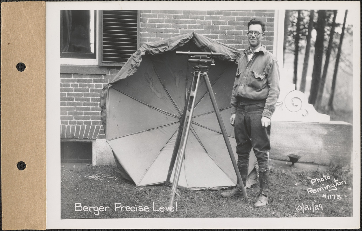 Berger Precise Level, for Harris, Enfield, Mass., Oct. 31, 1929