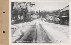 Looking northwesterly at Enfield bridge, Enfield, Mass., Dec. 9, 1929
