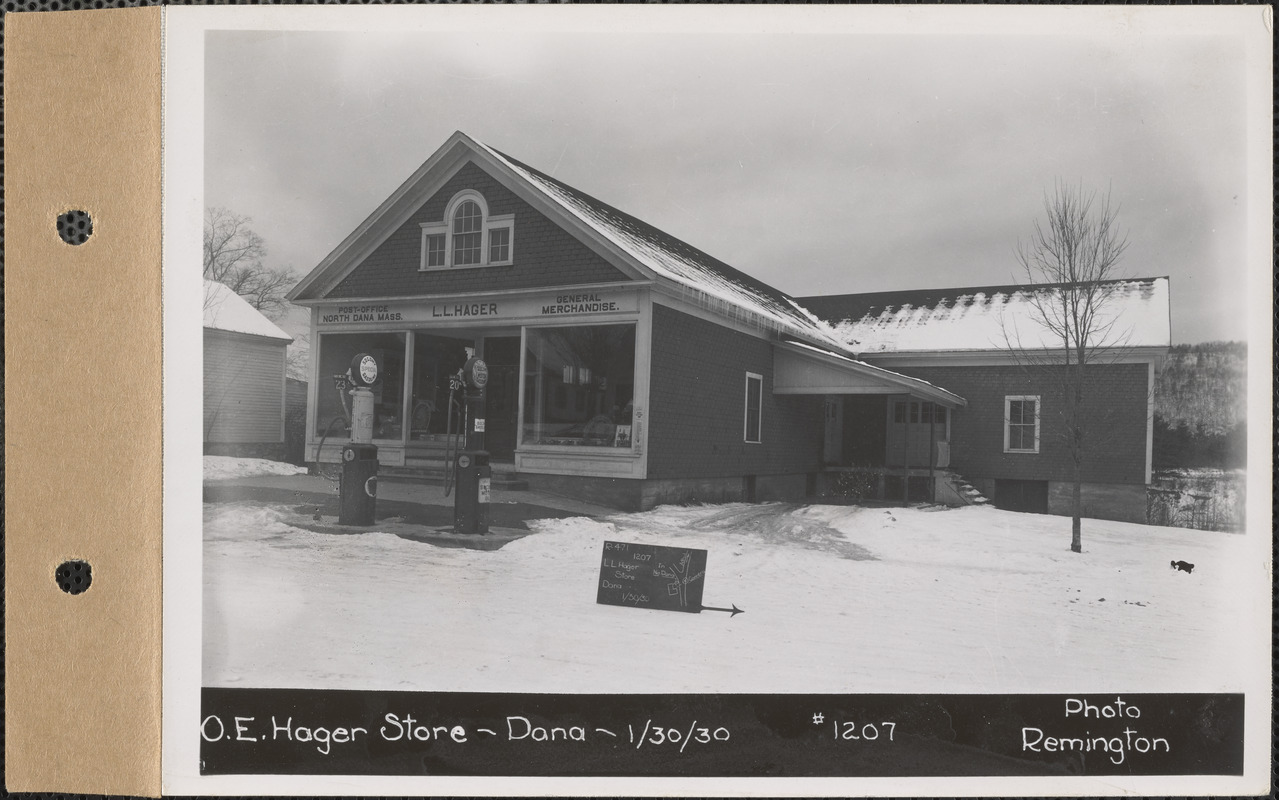 Otis E. Hager, store ("L.L. Hager"), North Dana, Dana, Mass., Jan. 30, 1930