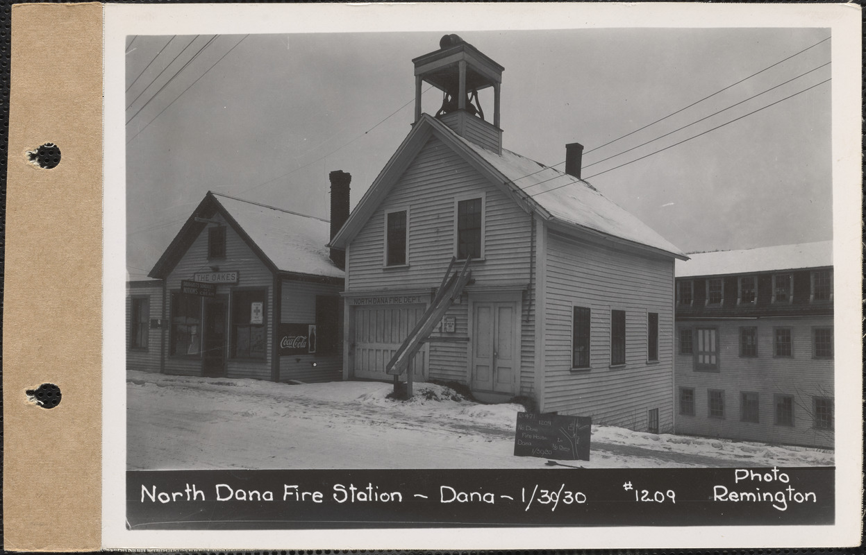 North Dana Fire Station, fire house, Dana, Mass., Jan. 30, 1930