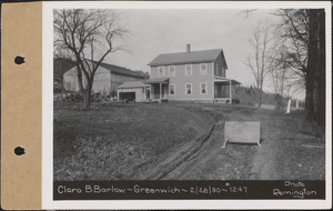 Clara B. Barlow, house, barn, Greenwich, Mass., Feb. 28, 1930