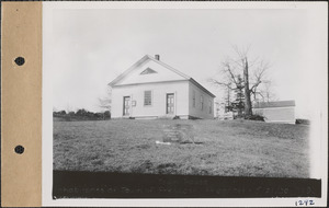Inhabitants of the Town of Prescott, Town Hall and hearse house, Prescott, Mass., Mar. 21, 1930