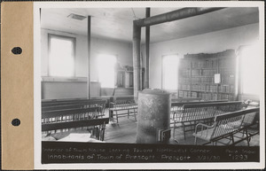 Inhabitants of the Town of Prescott, interior of Town House looking toward northwest corner, Prescott, Mass., Mar. 21, 1930