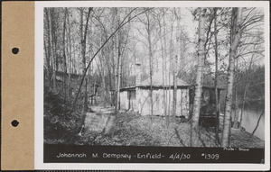 Johannah M. Dempsey, log cabin, Train Pond, Enfield, Mass., Apr. 4, 1930