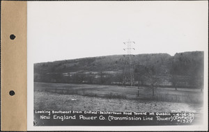 New England Power Company, transmission line tower, looking southeast from Enfield-Belchertown Road toward Mount Quabbin, Enfield, Mass., Apr. 14, 1930