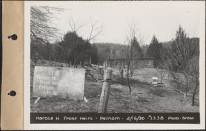 Horace H. Frost heirs, chicken house, Pelham, Mass., Apr. 16, 1930