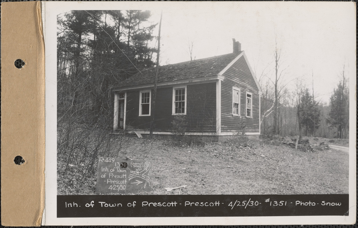 Inhabitants of the Town of Prescott, Underhill School, Prescott, Mass., Apr. 25, 1930