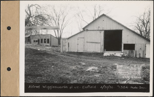 Alfred Wigglesworth and wife, barn, Enfield, Mass., Apr. 30, 1930