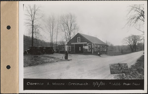 Clarence A. Moore, garage ("Swift River Garage"), Greenwich Village, Greenwich, Mass., May 2, 1930