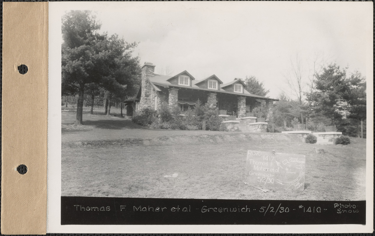 Thomas F. Maher, clubhouse, Greenwich, Mass., May 2, 1930