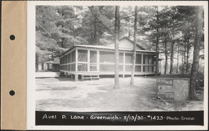 Avel P. Lane, cottage, Greenwich Lake, Greenwich, Mass., May 13, 1930