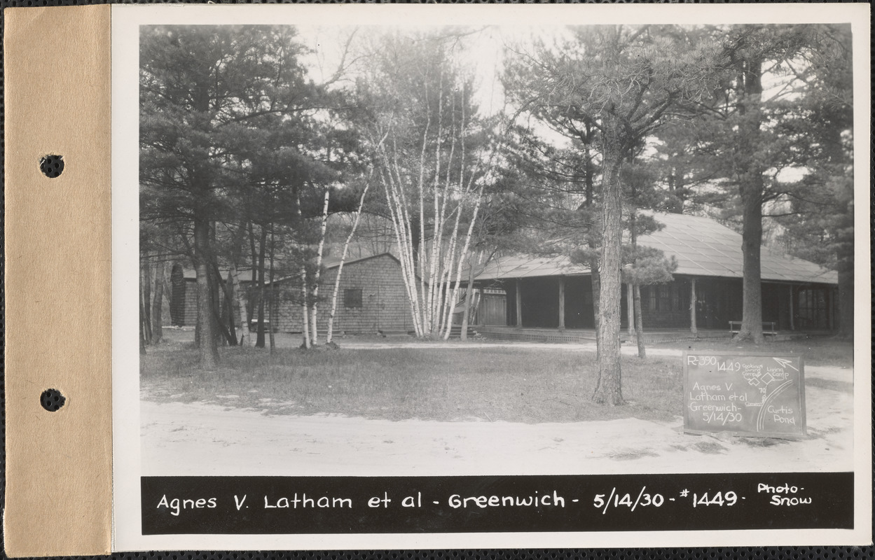Agnes V. Latham et al., camp, etc., Curtis Pond, Greenwich, Mass., May 14, 1930
