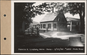 Francis H. Lindsey heirs, house, garage, North Dana, Dana, Mass., May 22, 1930
