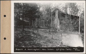 Robert A. Harrington, cottage, Neeseponsett Pond, New Salem, Mass., May 23, 1930
