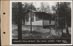 Leonard and Mary Vaillant, cottage, Neeseponsett Pond, New Salem, Mass., May 23, 1930