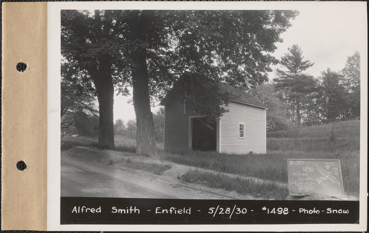 Alfred Smith, garage, Enfield, Mass., May 28, 1930