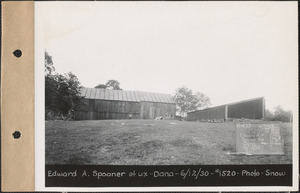 Edward A. Spooner and wife, barn and chicken house, Dana, Mass., June 12, 1930